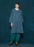Robe ”Décor” en coton biologique/lin (vert paon M)