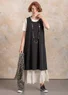 Robe "Iliana" en jersey de coton biologique/élasthanne (noir/motif M)