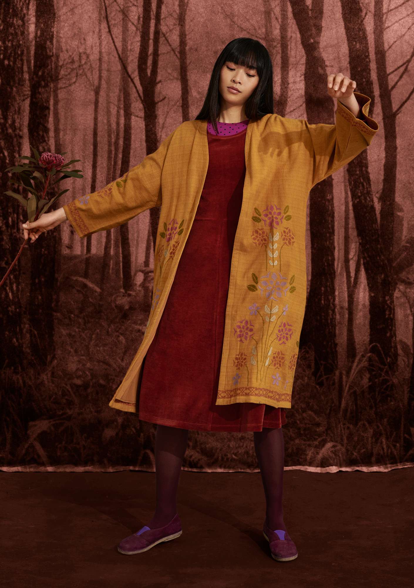 Dahlia kimono mustard