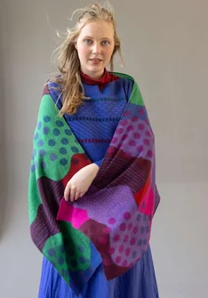 Vävd sjal "Kaan" i ull - aubergine