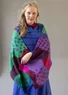 “Kaan” woven shawl in wool (aubergine One Size)