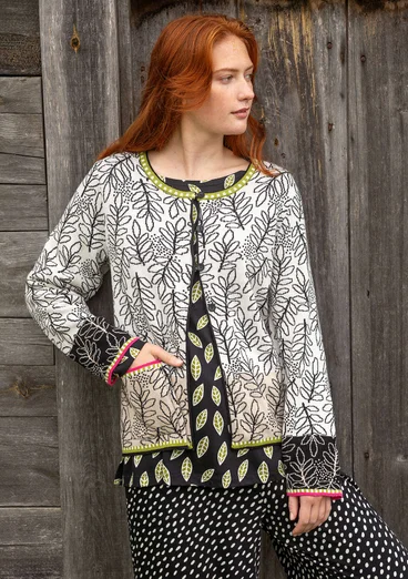 “Ängskär” organic and recycled cotton cardigan - black