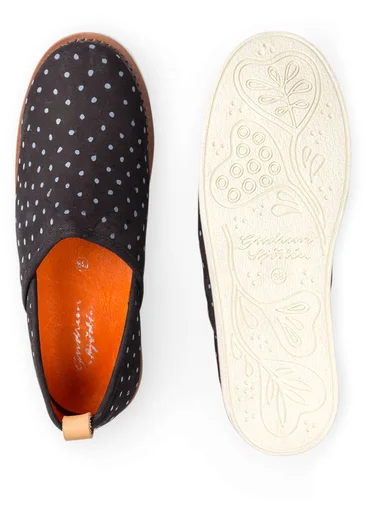 Chaussures à pois en nubuck imprimé - noir