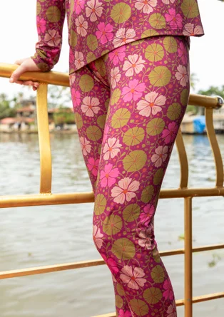 Leggings «Cress» i lyocell/elastan - vinrød