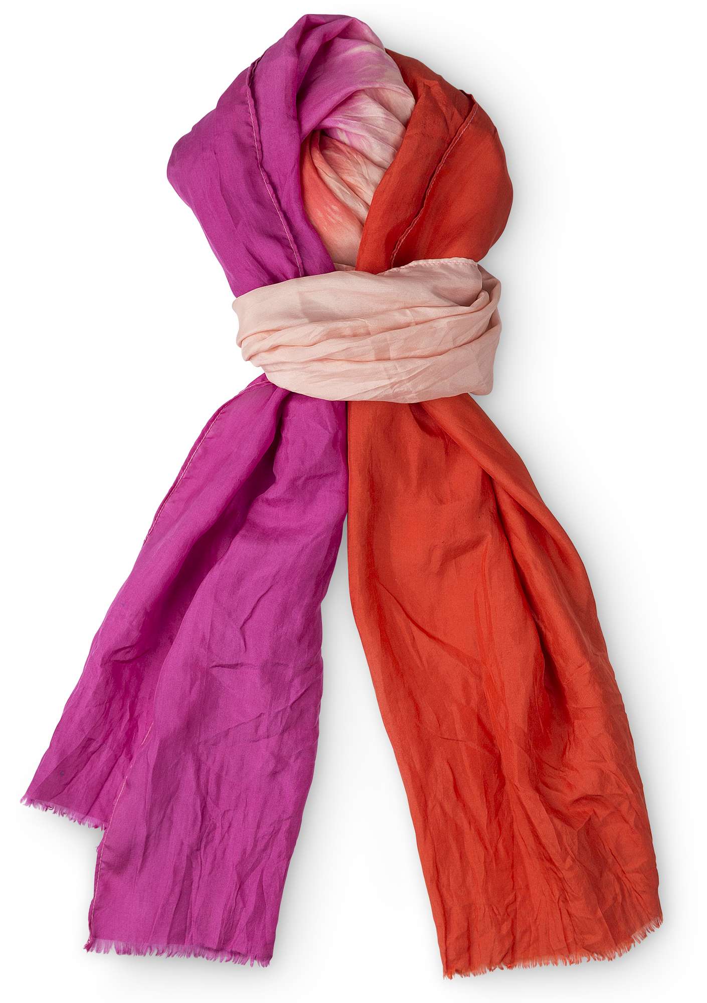 Zijden sjaal  Dip-Dye  hibiscus/chili thumbnail