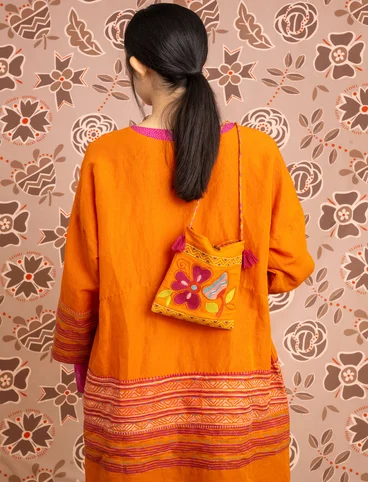 “Amber” woven dress in organic cotton/linen - masala