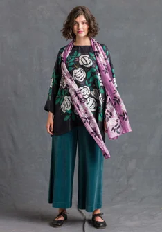 Blouse "Rose Garden" en soie - noir