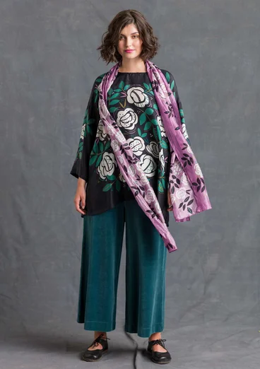 Blouse "Rose Garden" en soie - noir