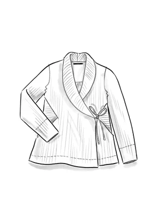Velourcardigan i økologisk bomuld/genvundet polyester/elastan  - tranebær
