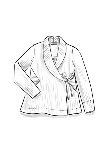 Velourcardigan i økologisk bomuld/genvundet polyester/elastan  - tranebær