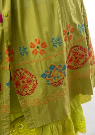 Ärmelloses Kleid „Cross“ aus Bio-Baumwolle - hellkräutergrün