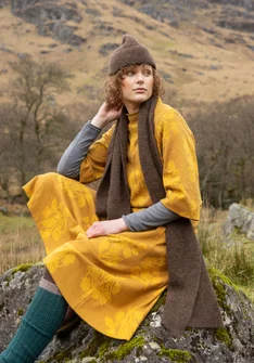 Strickkleid „Hildur“ aus Bio-Baumwolle - curry