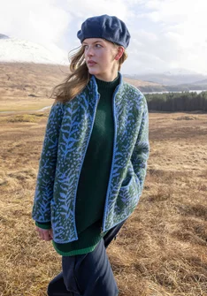 Gestrickte Jacke „Sälen“ aus Wollbouclé - monstera