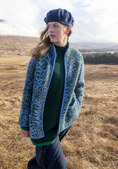 Gestrickte Jacke „Sälen“ aus Wollbouclé - monstera