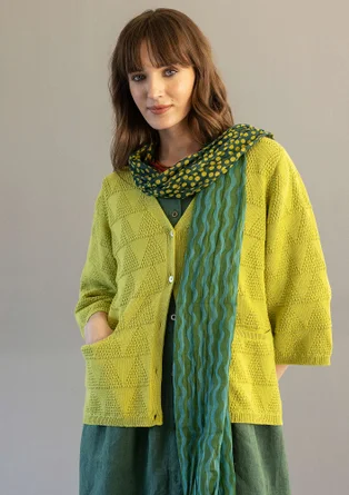 Strukturstrickjacke aus Bio-Baumwolle - guave