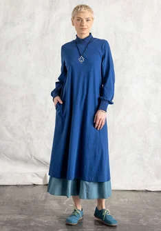 Jersey dress in organic cotton - indigo blue