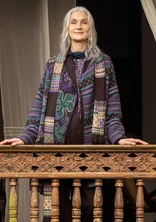 “Louise” knitted wool blend scarf - dark chokolate