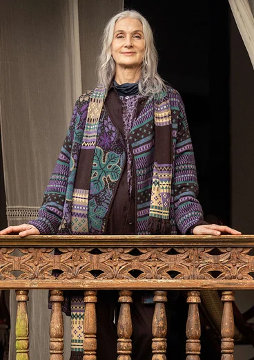Strickschal „Louise“ aus Wollgemisch - dunkelschokolade