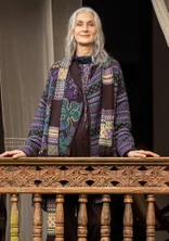 “Louise” knitted wool blend scarf - dark chokolate