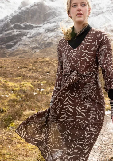 Gemustertes Kleid „Glänta“ aus Modal - röstkaffee