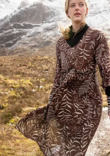 Gemustertes Kleid „Glänta“ aus Modal - röstkaffee