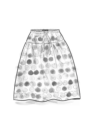 “Paris” woven organic cotton/silk skirt - flamingo/patterned