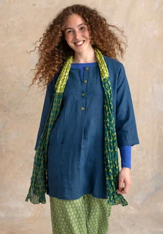 Woven linen tunic - Pacific blue