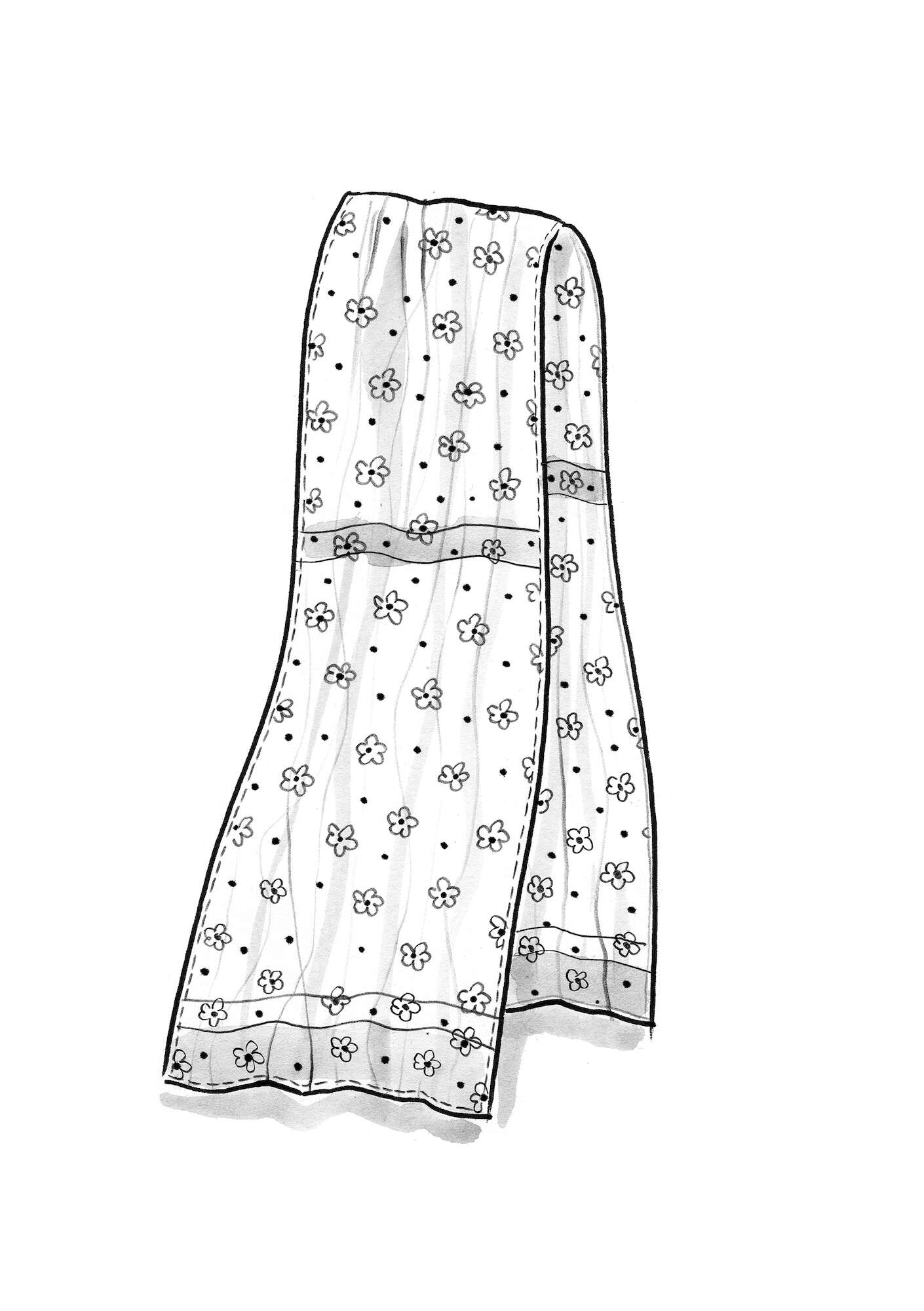 Sjaal  Alice  van biologisch katoen klaproos