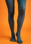 Solid-colour tights made from recycled polyamide dark jade thumbnail