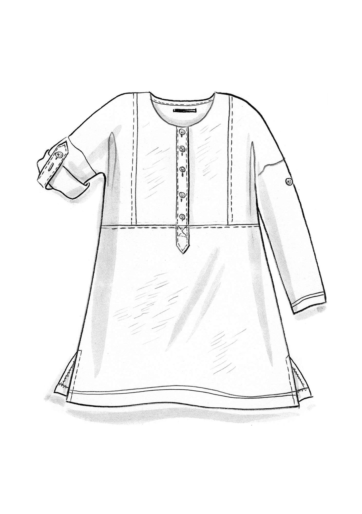 Tunique en jersey de lin naturel foncé