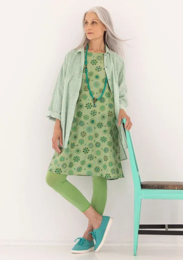 Geweven jurk "Daisy" van biologisch katoen - tijm