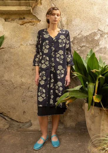 Webkleid „Meadow“ aus Bio-Baumwolle - schwarz