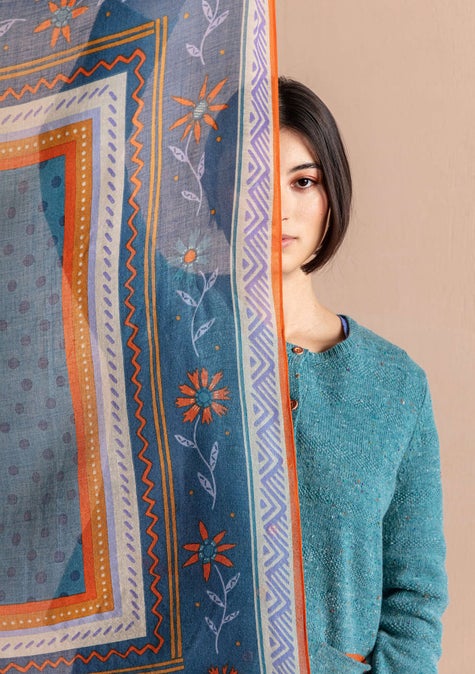 Fiona shawl indigo