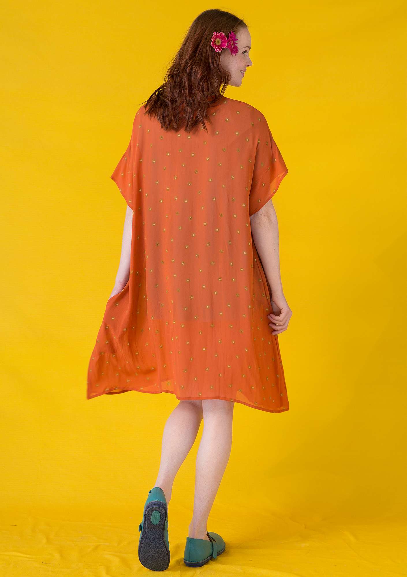Kleid „Mirabelle“ aus Viskose gebranntes orange