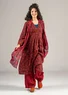 “Bodil” woven linen dress (aubergine/mønstret XS)