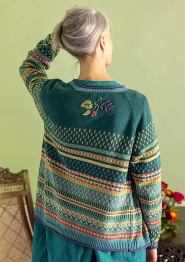 Gilet "Louise" en laine mélangée - vert paon