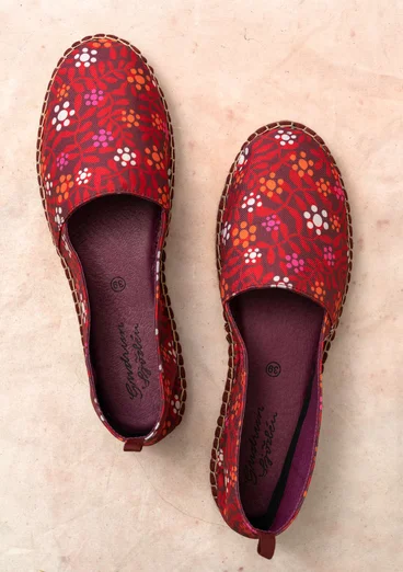Espadrilles „Hake“ aus Baumwolle - weinrot