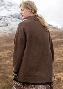 Stricktunika aus Lammwollmischung - röstkaffee