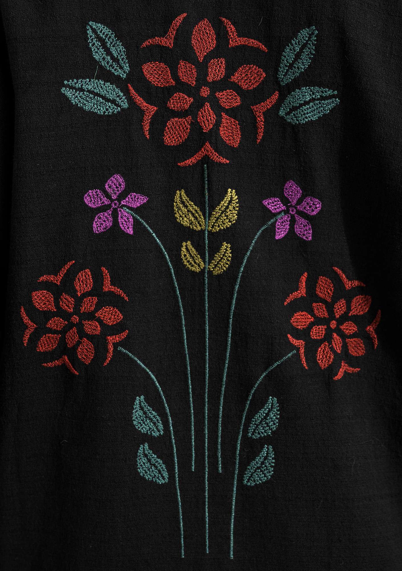 “Dahlia” organic cotton kimono black thumbnail
