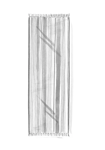 Striped table runner in organic cotton - multicoloured
