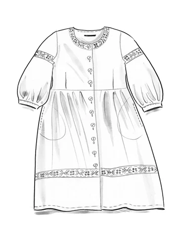 Geweven jurk "Margit" van linnen/modal - papegojrd