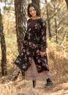 Robe tissée ”Rose hip” en coton biologique (noir L)