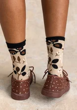 Stoffschuhe „Bianca“ aus Bio-Baumwolle - kastanie-feder