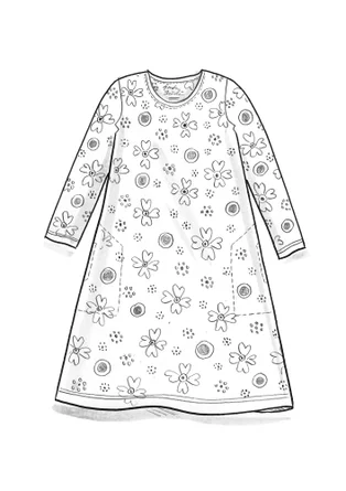 Tunique "Iris" en coton biologique/modal - gris éléphant/motif