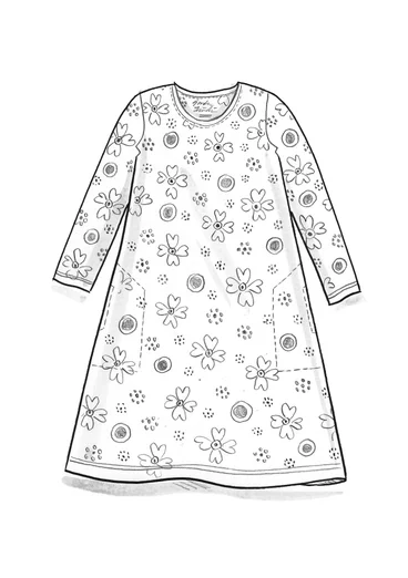 Tunique "Iris" en coton biologique/modal - gris éléphant/motif