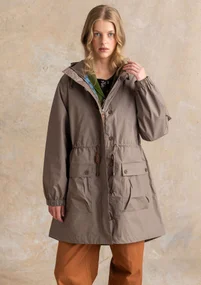 Vevd parkas «Vendela» i økologisk bomull - lys potet