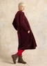 Robe boutonnée en velours de coton biologique/polyester recyclé (aubergine L)
