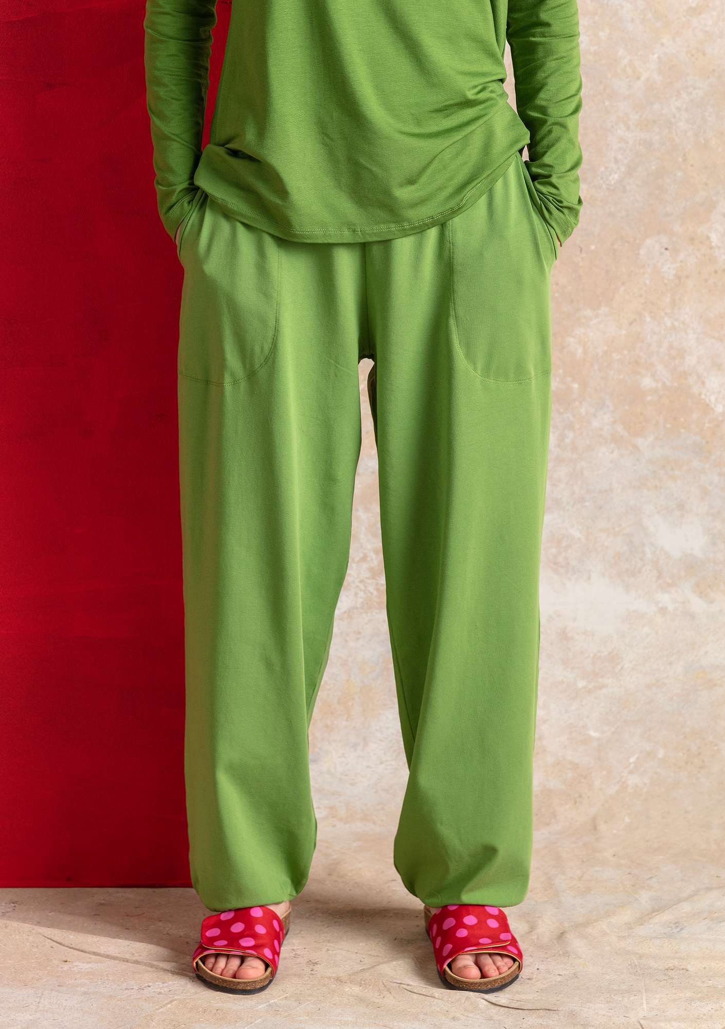 Pantalon bouffant en jersey de coton biologique/élasthanne cactus thumbnail