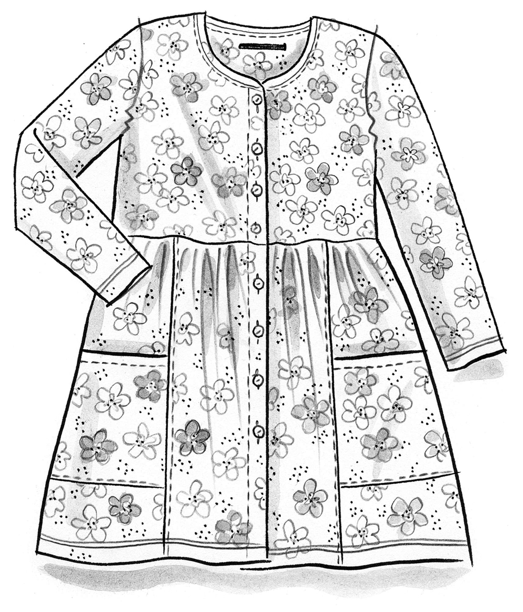 Tunique  Fleur  en jersey de coton biologique/modal