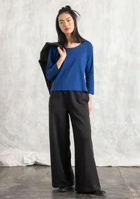 Organic cotton jersey trousers - black